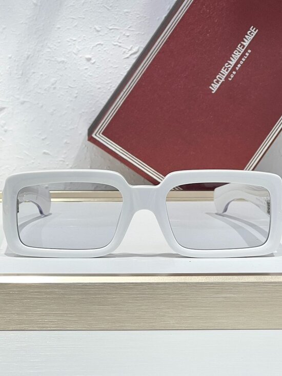 Jacques Marie Mage Accessories - Jacques Marie Mage White Thick-Frame Rectangular Glasses